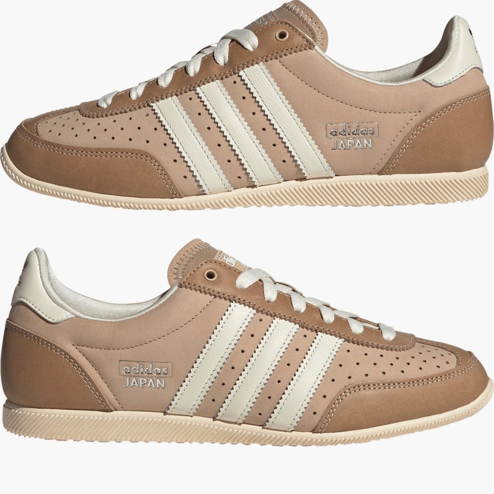 Adidas Japan Low Top Sneaker in Sandstone/ Cream/ Silver Met